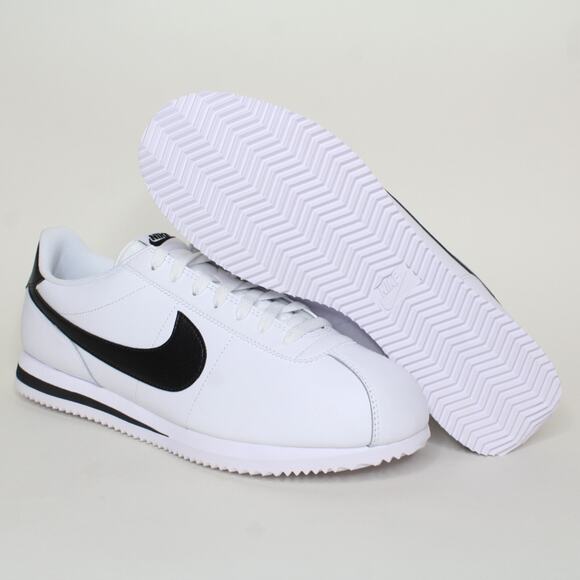 Nike Cortez White Black Men's Sneakers DM4044-105 Leather Shoes Size 10.5 - Picture 7 of 11